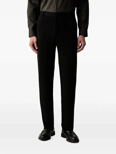 Armani Exchange Straight-leg Trousers In Black