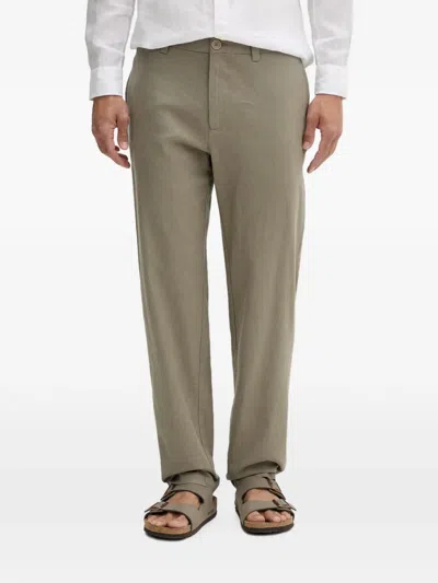 Armani Exchange Straight-leg Trousers In Green