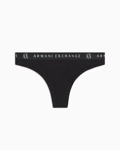 Armani Exchange Stretch Cotton Briefs In Black