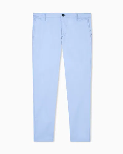 Armani Exchange Stretch Cotton Chinos In Blue