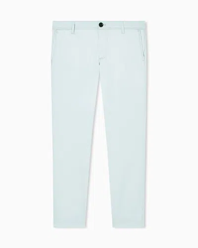 Armani Exchange Stretch Cotton Chinos In Blue