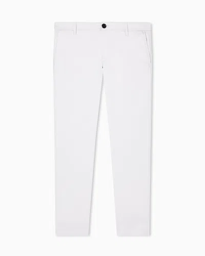 Armani Exchange Stretch Cotton Chinos In White