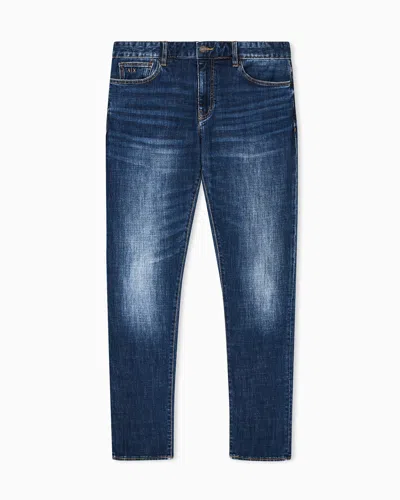Armani Exchange Stretch Denim Skinny Jeans In Blue