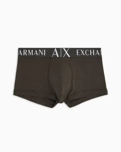 Armani Exchange Stretch Fabric Boxer Shorts In Grey