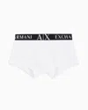 Armani Exchange Stretch Fabric Boxer Shorts In White