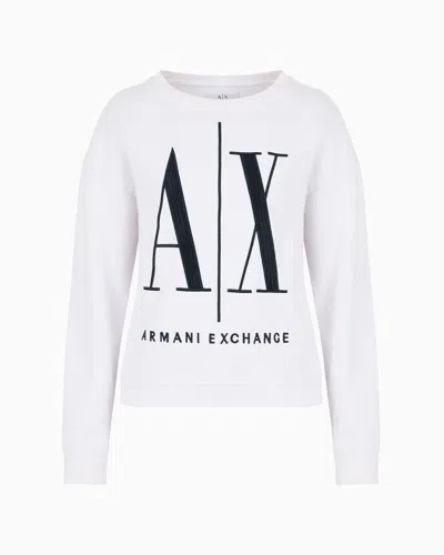 Armani Exchange Logo-print Sweatshirt In White