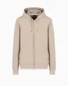 Armani Exchange Stretch Fabric Zip-up Sweatshirt In Beige