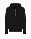 Armani Exchange Drawstring Zipped Hoodie In Black