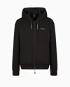 Armani Exchange Stretch Fabric Zip-up Sweatshirt In Black