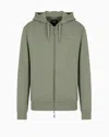 Armani Exchange Stretch Fabric Zip-up Sweatshirt In Green