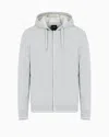 Armani Exchange Stretch Fabric Zip-up Sweatshirt In Grey