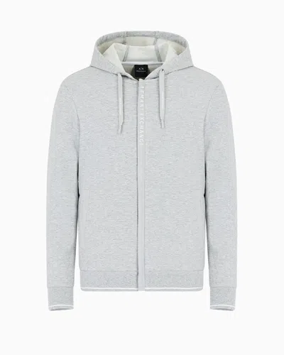 Armani Exchange Stretch Fabric Zip-up Sweatshirt In Grey