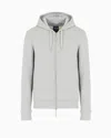 Armani Exchange Loopback Full Zip Hood In Grey