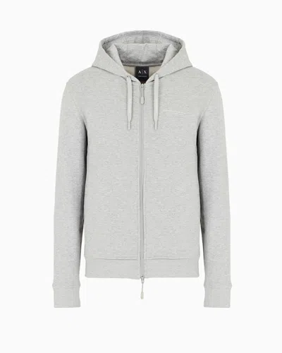 Armani Exchange Loopback Full Zip Hood In Grey
