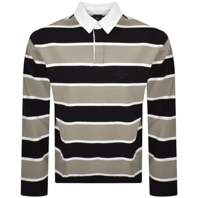 Armani Exchange Stripe Polo T Shirt Brown