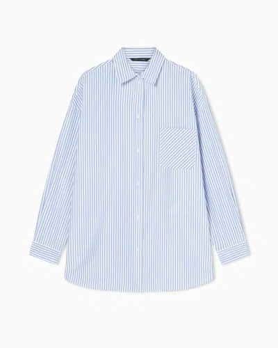 Armani Exchange Striped Shirt In Blue