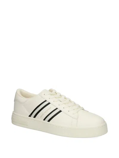 Armani Exchange Stripe-detail Sneakers In Neutral