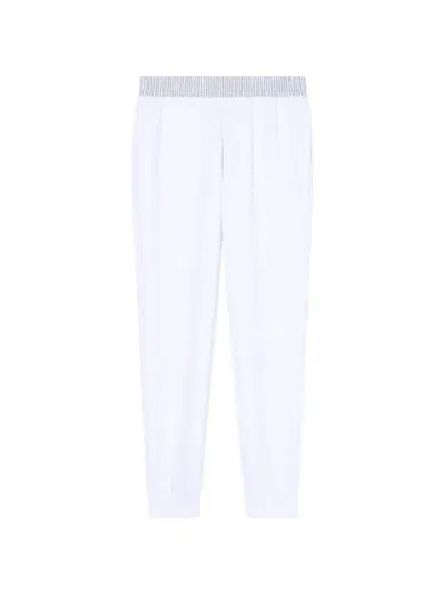 Armani Exchange Striped-waistband Track Pants In White