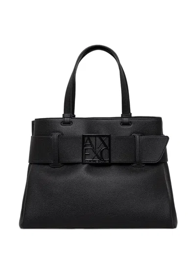 Armani Exchange Structured Tote Bag In Black