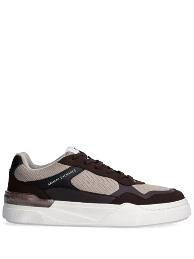 Armani Exchange Suede-inserts Sneakers In Braun