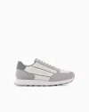Armani Exchange Logo-print Panelled Sneakers In Grey