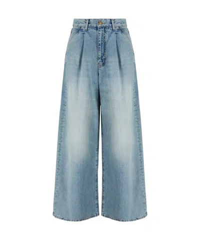 Armani Exchange Super Wide Jeans In Blue