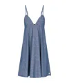 Armani Exchange Suspender Dress In Blue