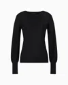 Armani Exchange Sweater With Wide Sleeves And Jacquard A-line Logo In Black
