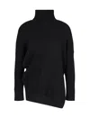 Armani Exchange Asymmetrical High Neck Knitted Sweater In Black