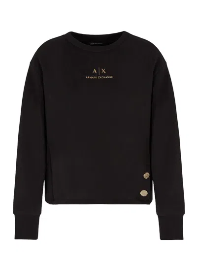 Armani Exchange Logo Sweatshirt In Black