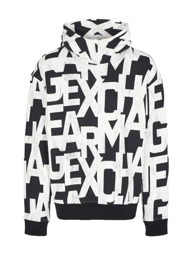 Armani Exchange Official Store Hoodies In Black Logo