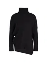 Armani Exchange Asymmetrical High Neck Knitted Sweater In Nero Neri E Grigi