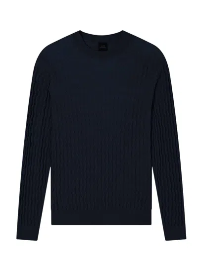 Armani Exchange Diamond-patterned Sweater In Black