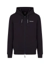 Armani Exchange Stretch Fabric Zip-up Sweatshirt In Blu Blu E Verdi