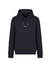 Armani Exchange Milano New York Graphic Cotton Hoodie In Blu Blu E Verdi