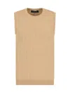 Armani Exchange Sleeveless Knitted Vest In Brown