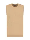 Armani Exchange Sleeveless Knitted Vest In Brown