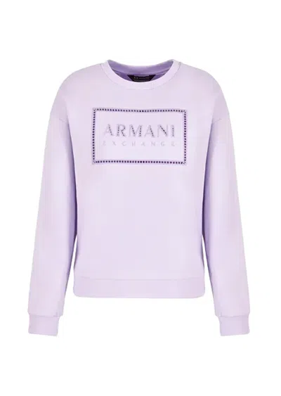 Armani Exchange Sweaters Lilac In Lilla Chiari E Naturali