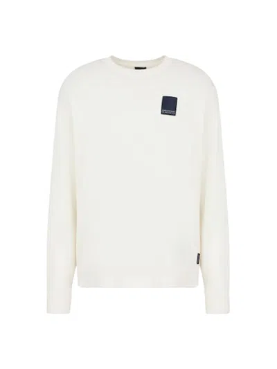 Armani Exchange Sweaters White In Bianco Chiari E Naturali
