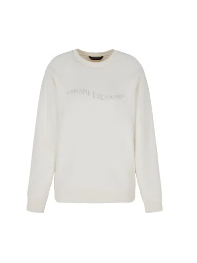 Armani Exchange Sweaters White In Bianco Chiari E Naturali