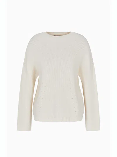 Armani Exchange Sweaters White In Bianco Chiari E Naturali