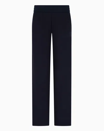 Armani Exchange Elasticated Logo-patch Track Pants In Blue