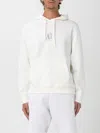 Armani Exchange Sweat Ample Brodé À Capuche In White