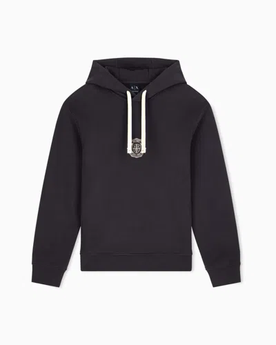 Armani Exchange Sweatshirt In Cotton French Terry In Black