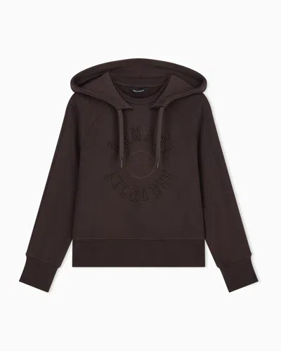 Armani Exchange Sweatshirt In Cotton French Terry In Brown