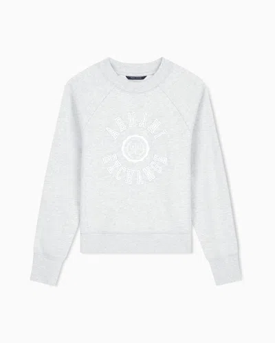 Armani Exchange Sweatshirt In Cotton French Terry In Gray