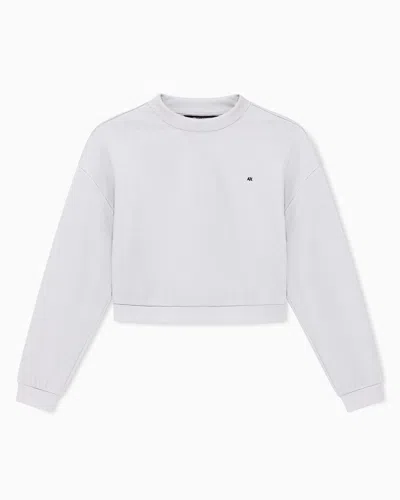 Armani Exchange Sweatshirt In Shiny Stretch Interlock In White
