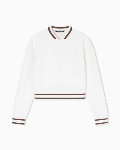 Armani Exchange Sweatshirt In Technical Fabric In White