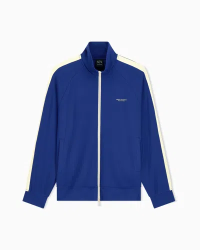 Armani Exchange Sweatshirt Stretch Modal With Cotton Lining In Blue