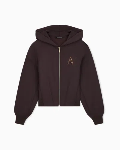 Armani Exchange Sweatshirt Stretch Viscose Scuba In Brown